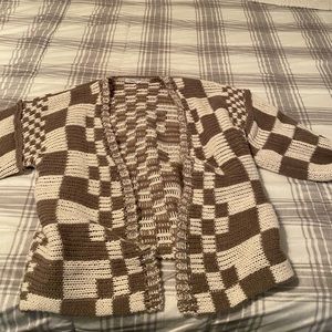 Talulah Check it Out Cardigan - Medium - Taupe